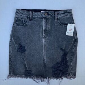 New GUESS Destroyed Denim Skirt SZ S